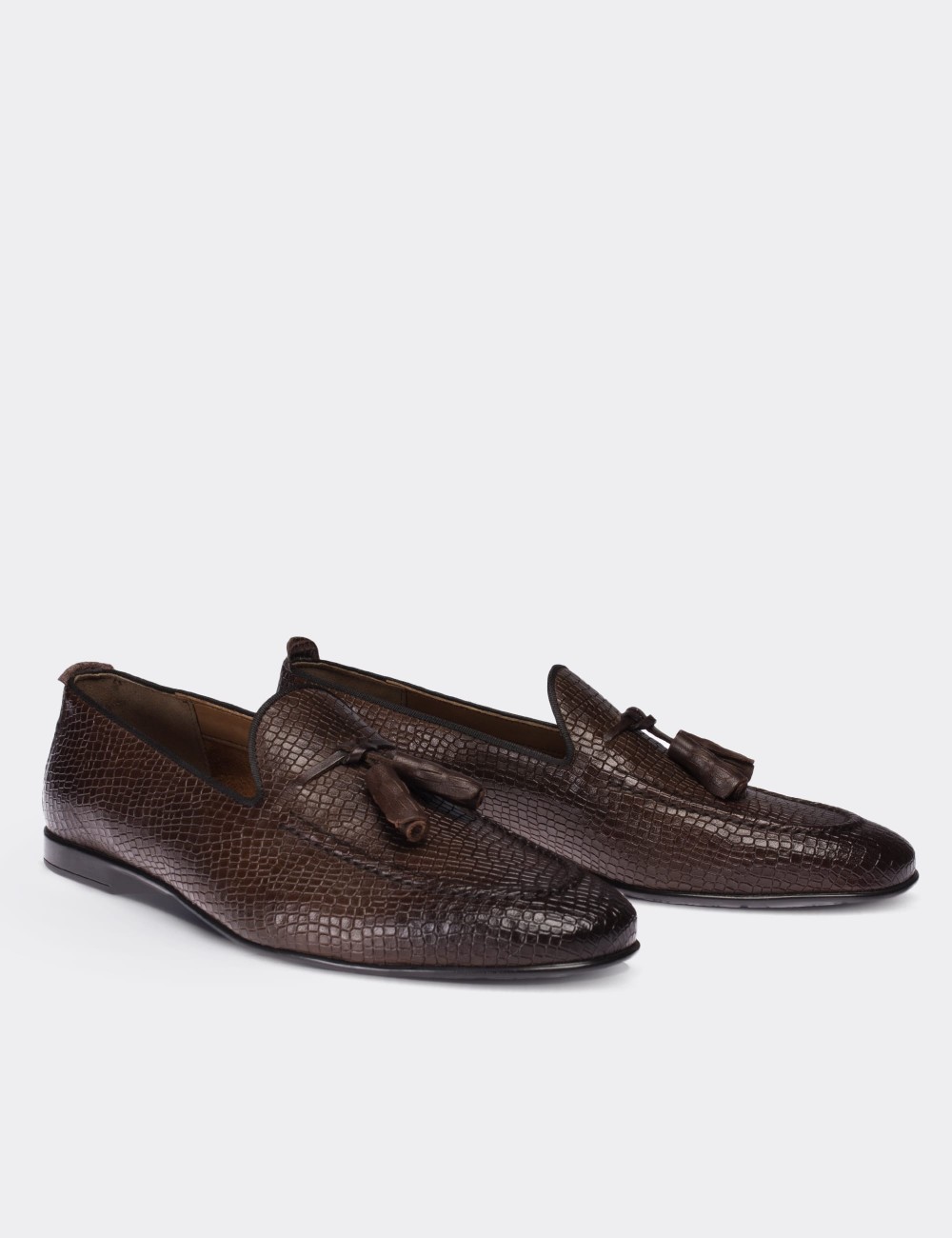 Brown  Leather Loafers - 01701MKHVC03