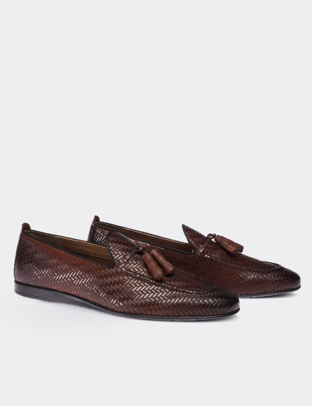 Brown  Leather Loafers - 01701MKHVC02