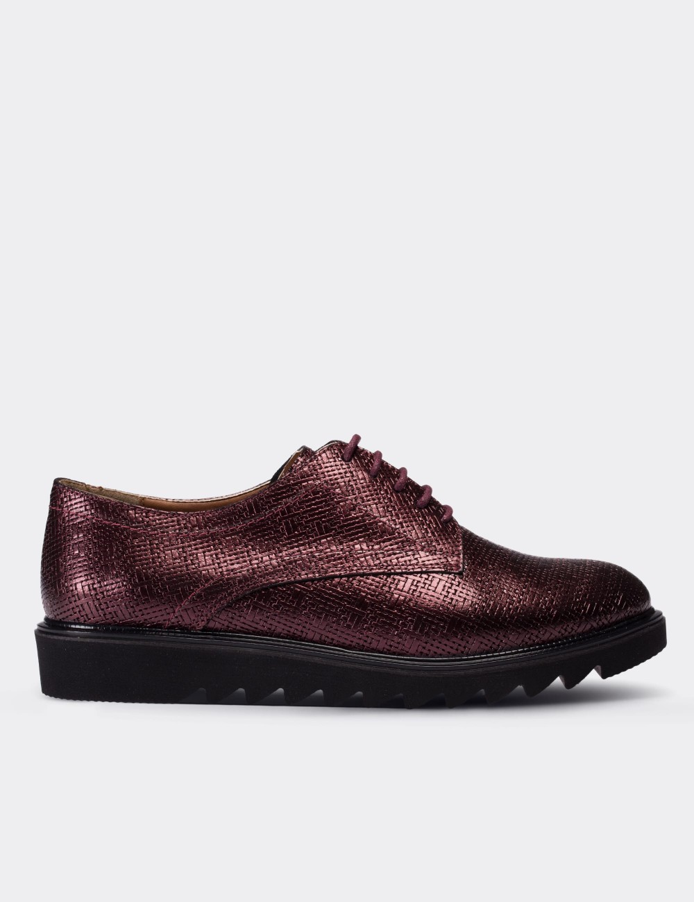 Purple  Leather Lace-up Oxford Shoes - 01430ZMORE05