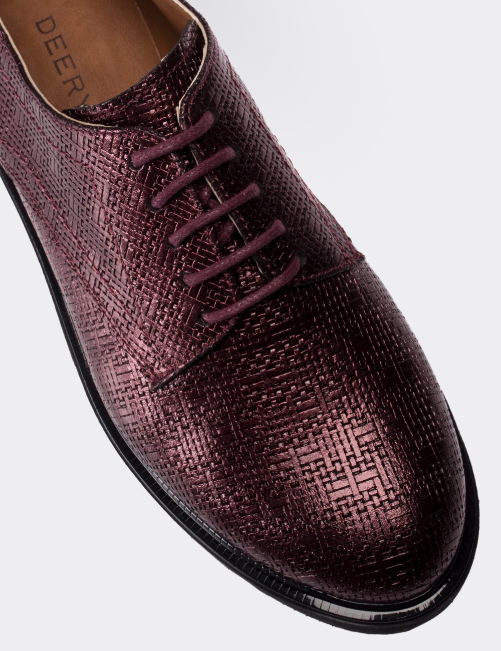 Purple  Leather Lace-up Oxford Shoes - 01430ZMORE05