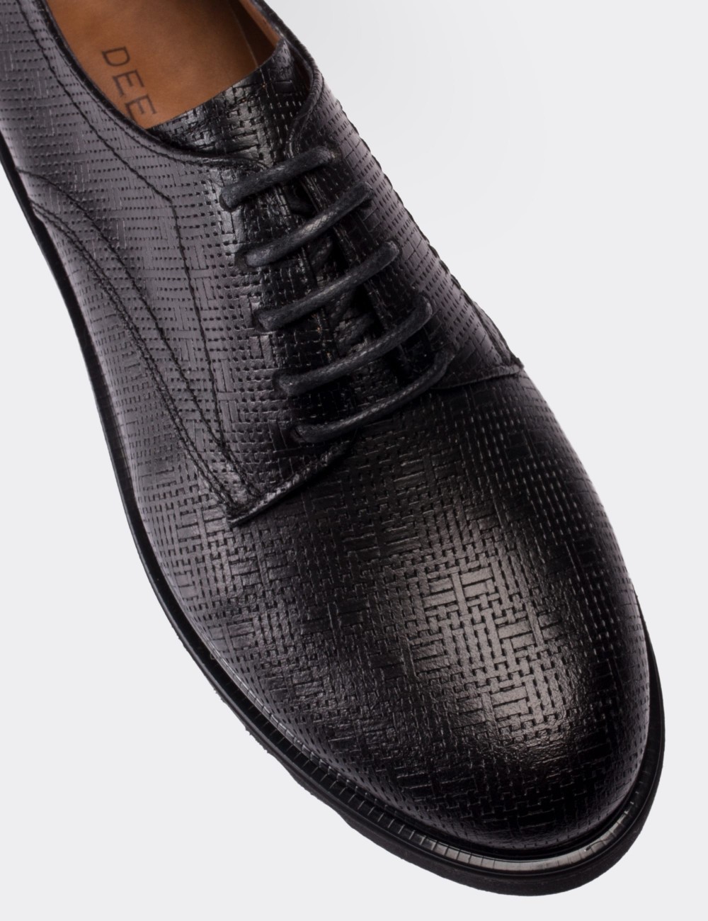 Black  Leather Lace-up Oxford Shoes - 01430ZSYHE07