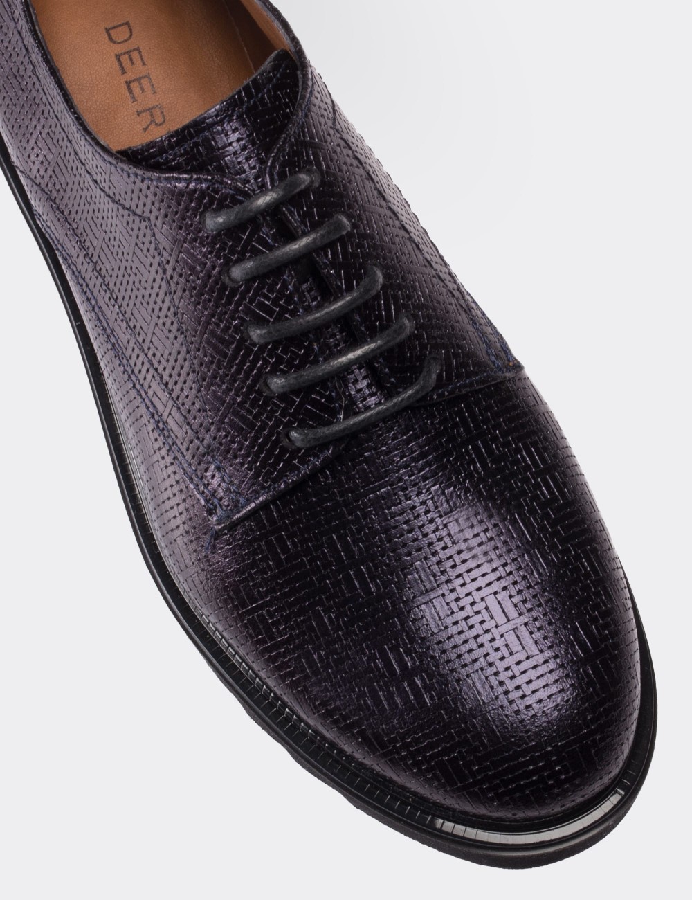 Purple  Leather Lace-up Oxford Shoes - 01430ZMORE04