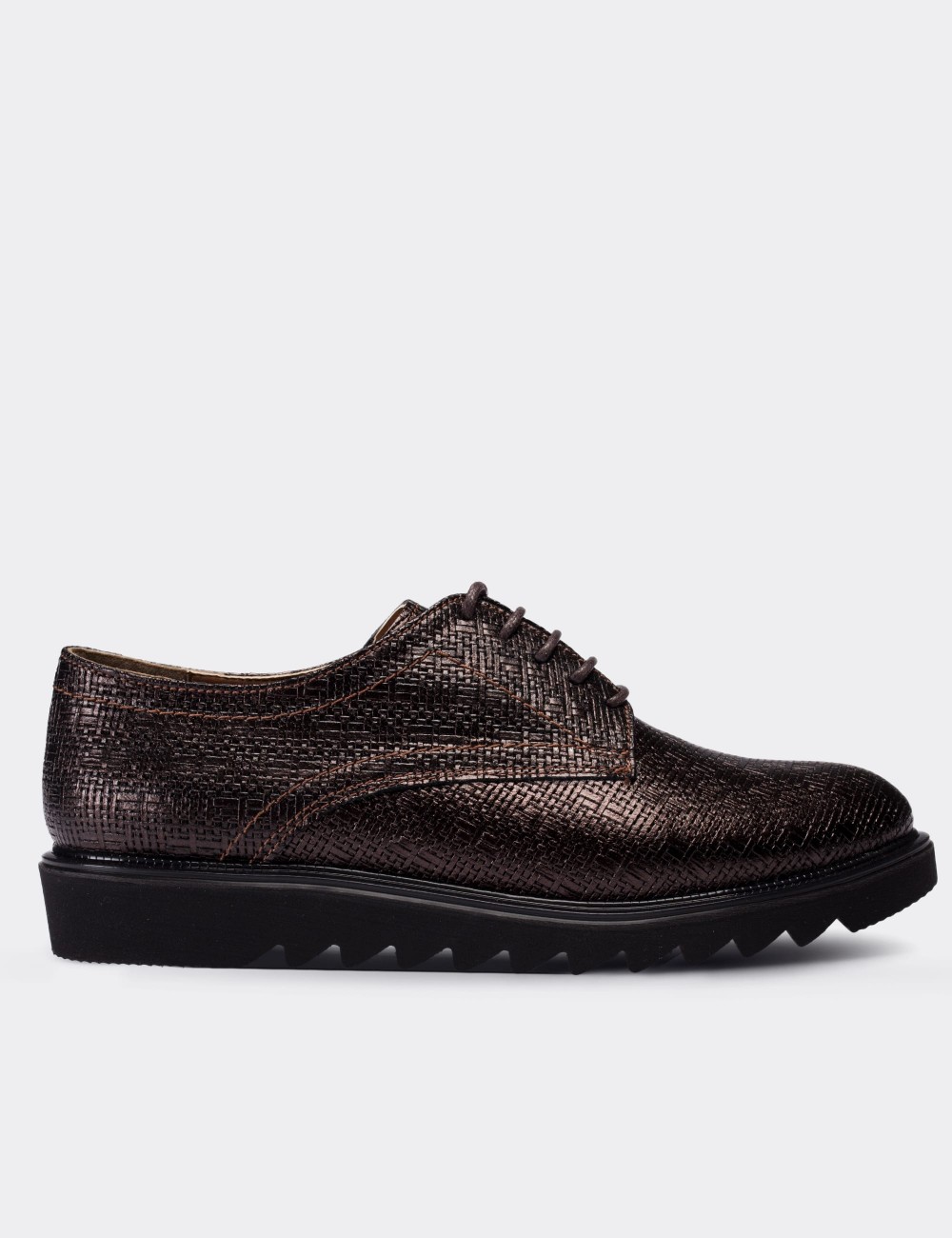 Brown  Leather Lace-up Oxford Shoes - 01430ZKHVE05
