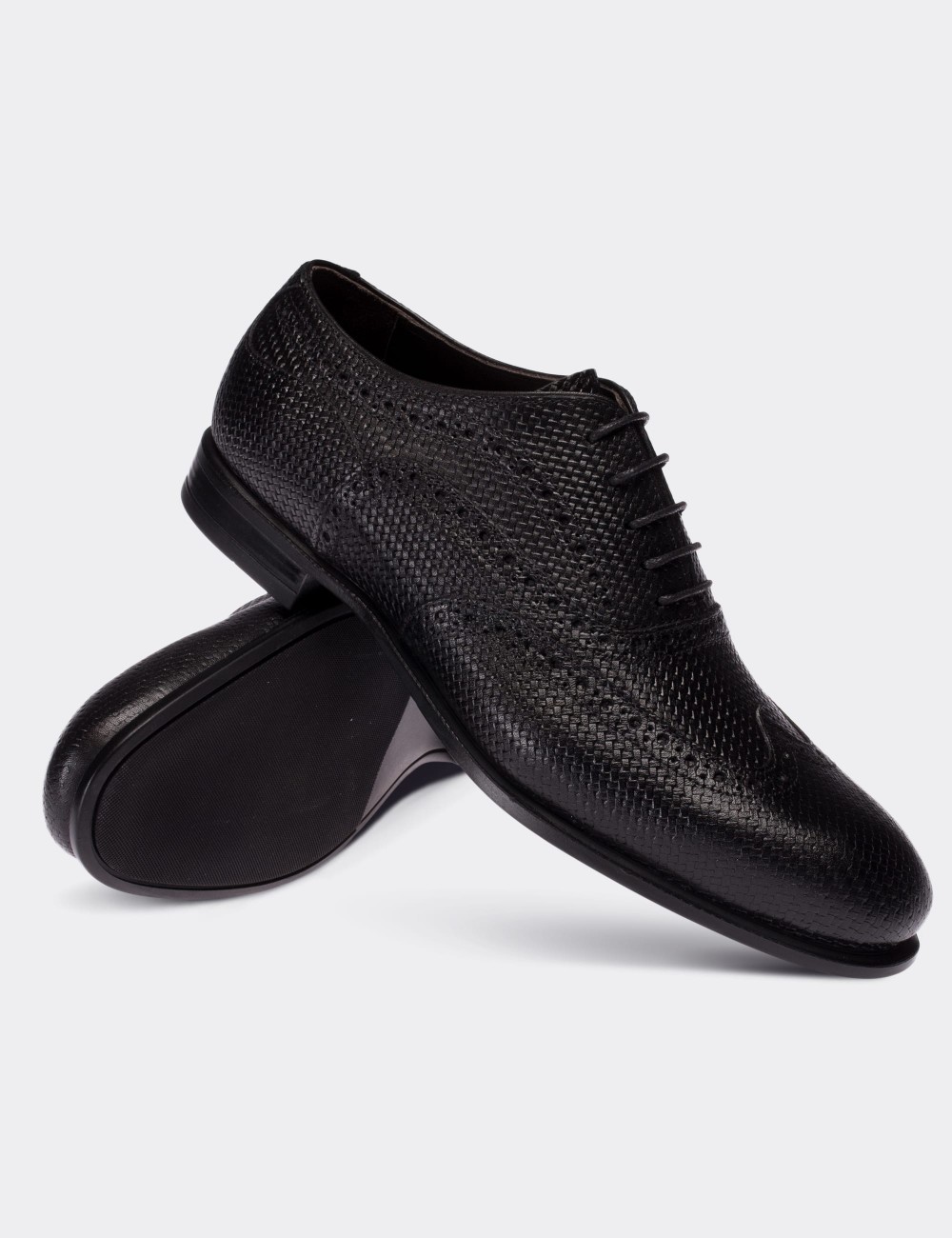 Black  Leather Classic Shoes - 01511MSYHC01