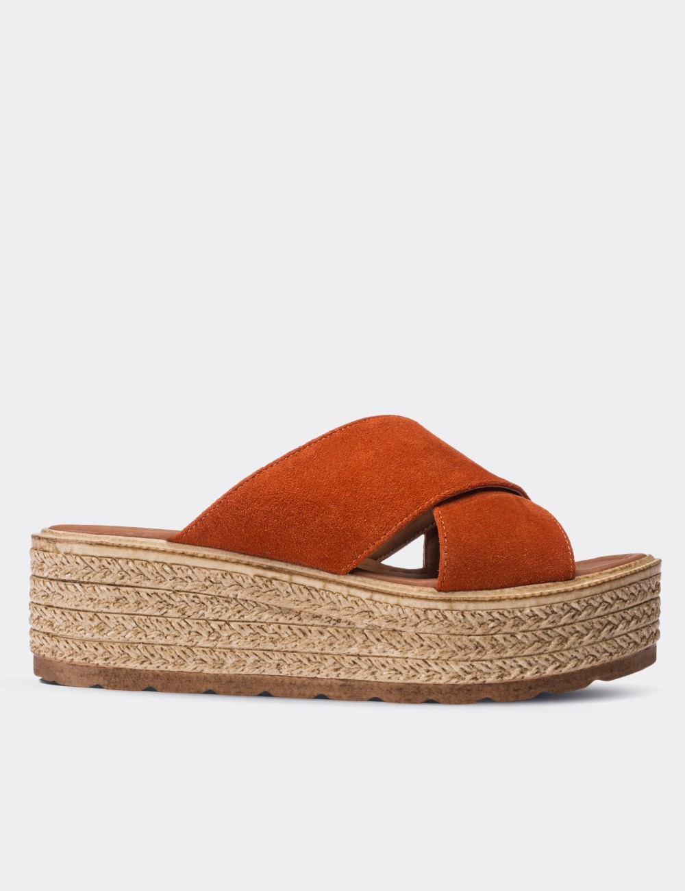 Orange Suede Sandals - 02034ZTRCP01