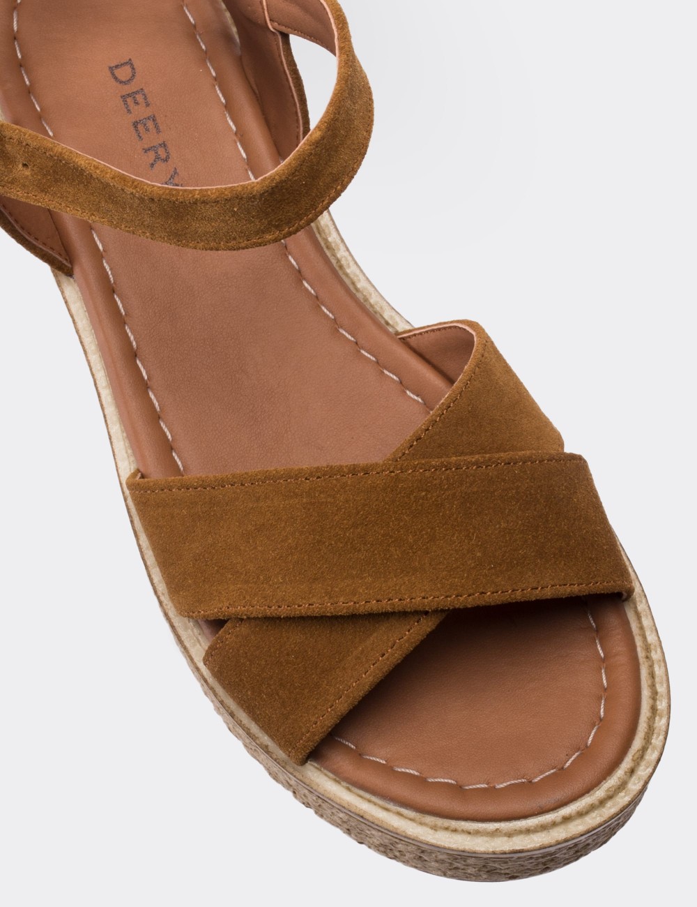 Tan Suede Leather Sandals - B0500ZTBAP01