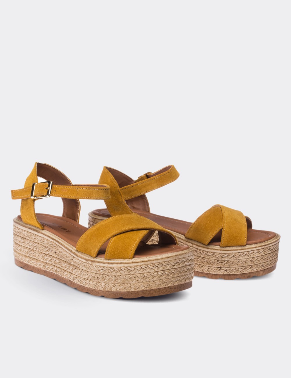 Yellow Suede Leather  Sandals - B0500ZSRIP02
