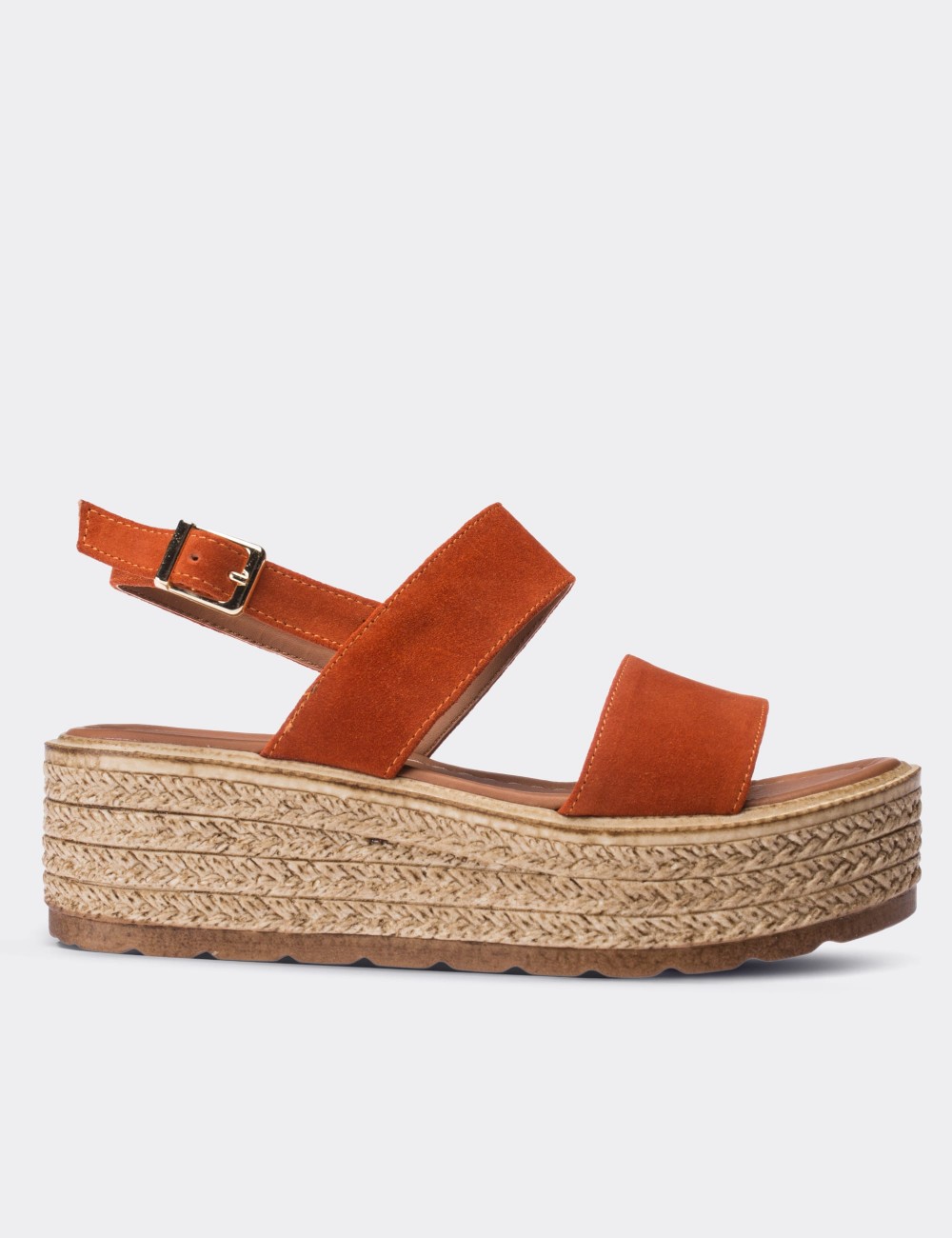 Orange Suede Leather  Sandals - B0405ZTRCP01