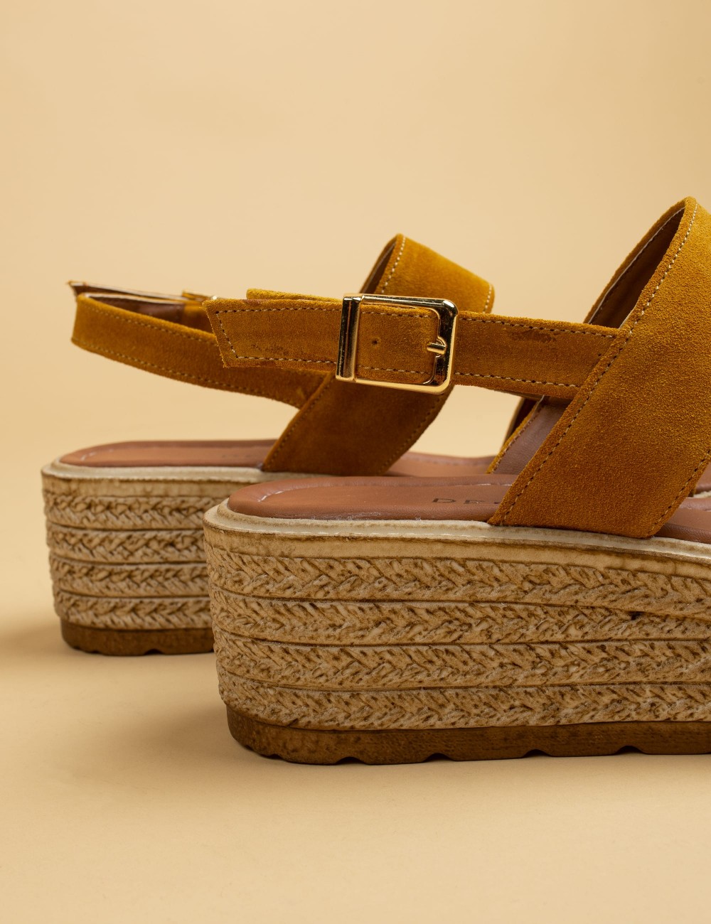 Yellow Suede Leather  Sandals - B0405ZSRIP01