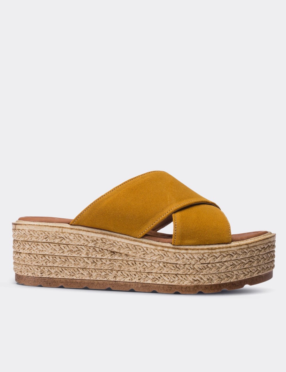 Yellow Suede Leather  Sandals - B0402ZSRIP01