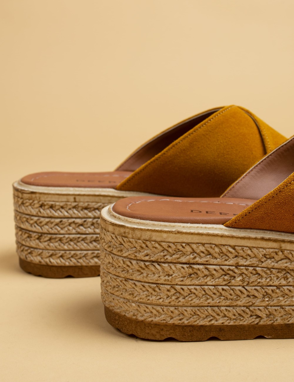 Yellow Suede Leather  Sandals - B0402ZSRIP01