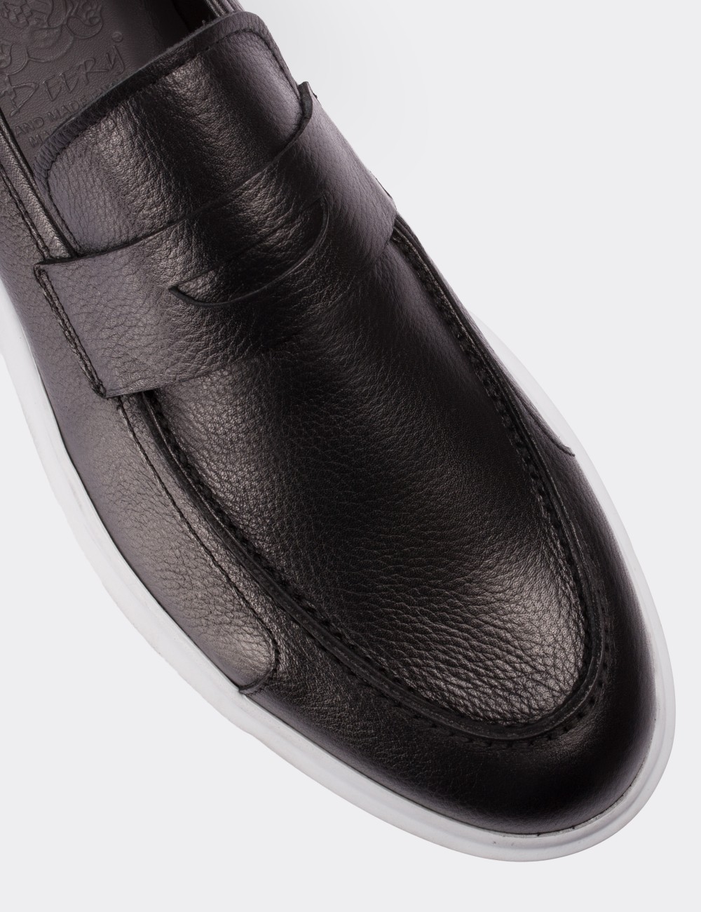Black  Leather Loafers - 01564MSYHP04