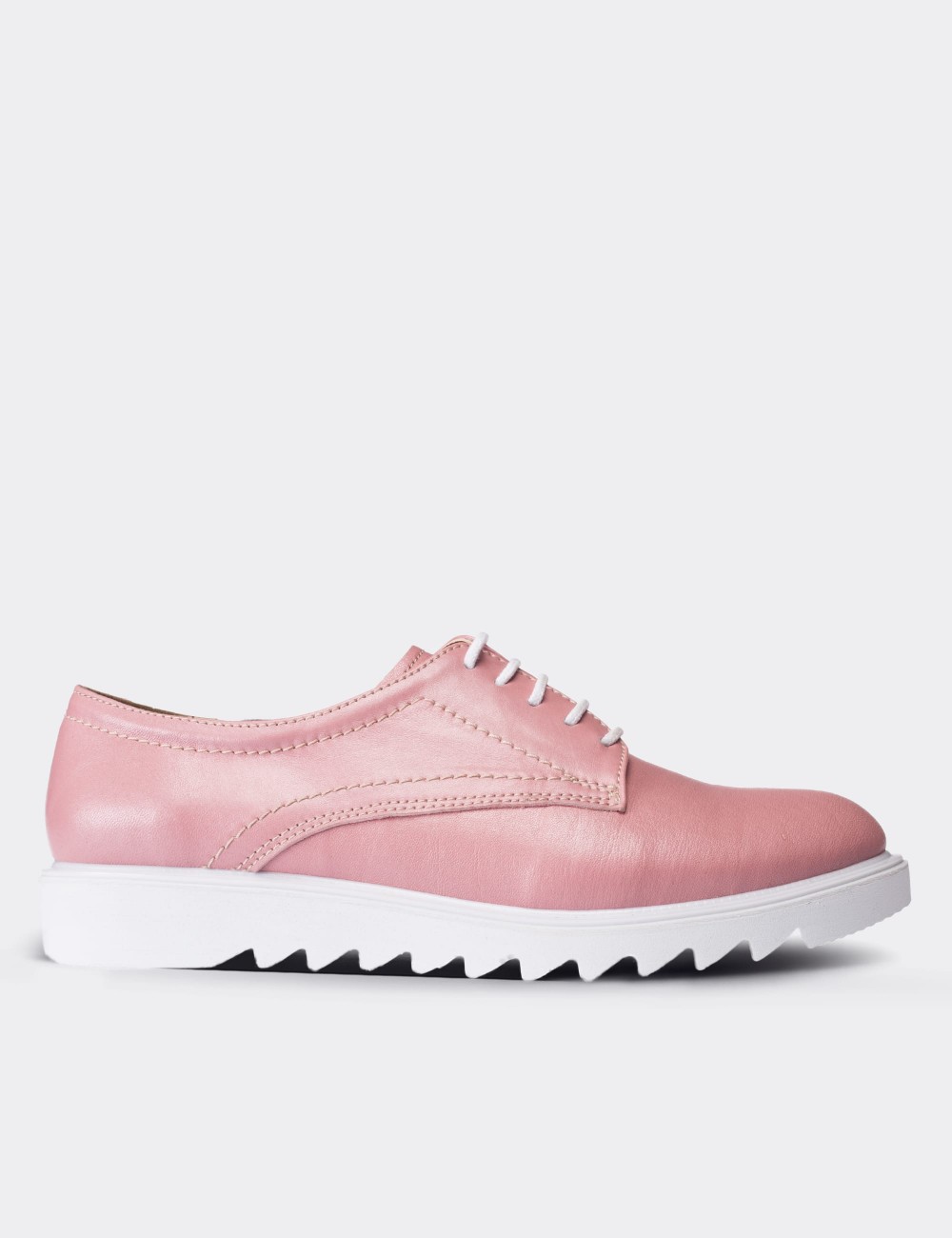 Pink  Leather Lace-up Shoes - 01430ZPMBP01