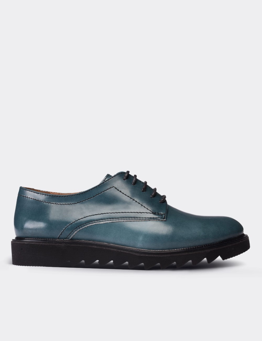 Green  Leather Lace-up Shoes - 01430ZYSLP01