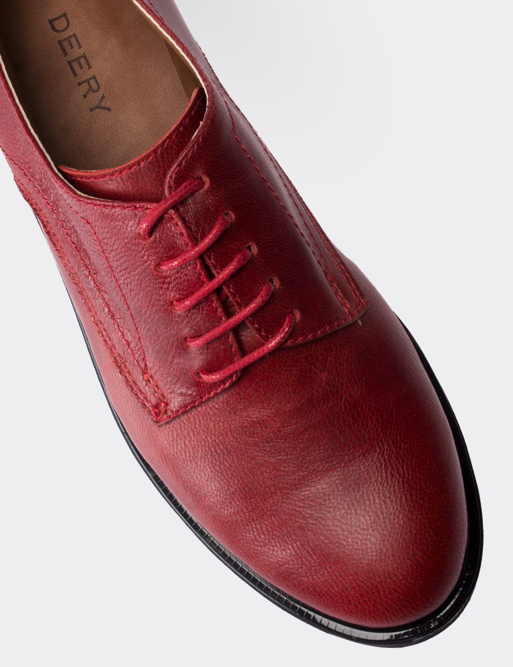 Red  Leather Lace-up Shoes - 01430ZKRMP01