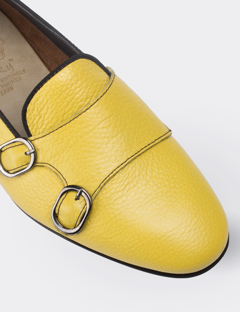Yellow  Leather Loafers - 01611ZSRIM01