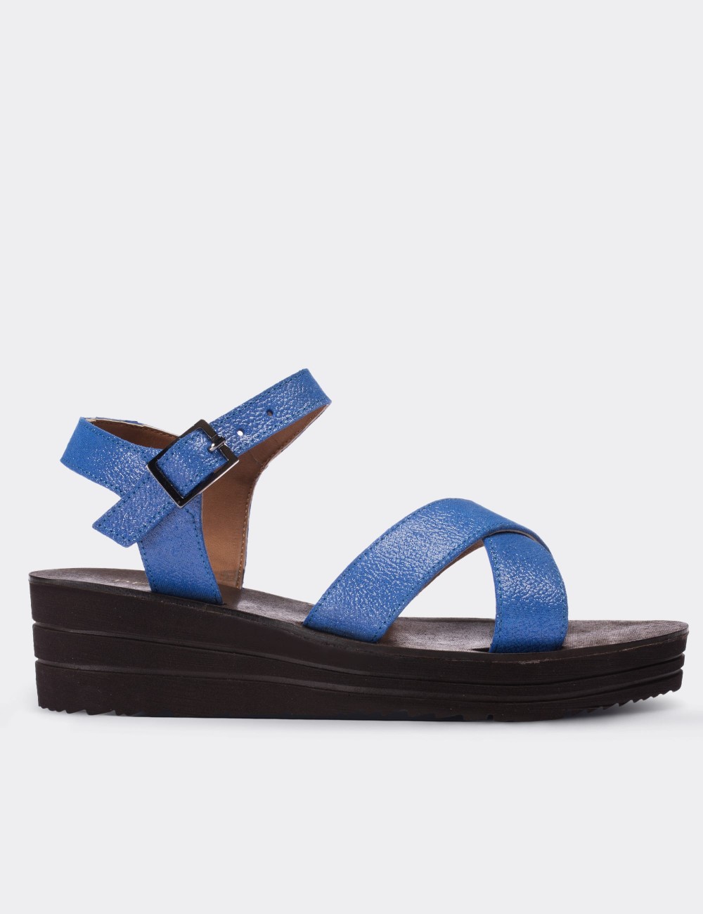Blue  Leather  Sandals - 02124ZMVIC01