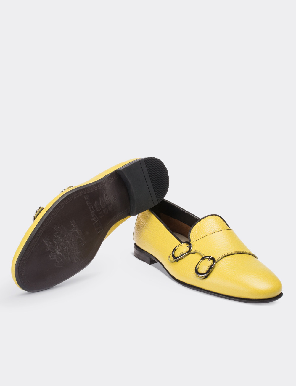 Yellow  Leather Loafers - 01611ZSRIM01