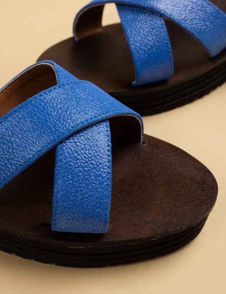 Blue  Leather  Sandals