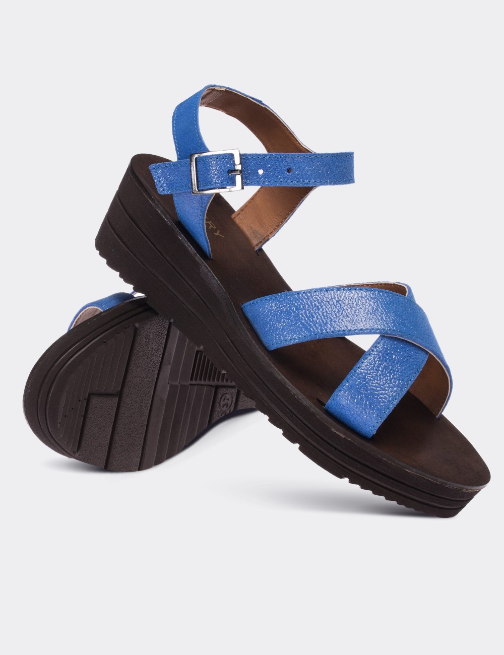 Blue  Leather  Sandals - 02124ZMVIC01
