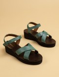 Green  Leather Sandals