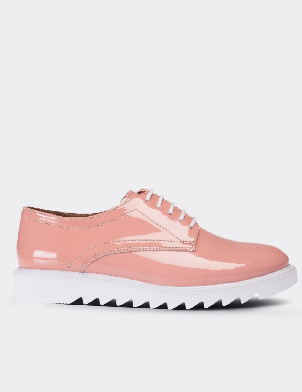 Pink  Leather Lace-up Shoes - 01430ZPMBP02