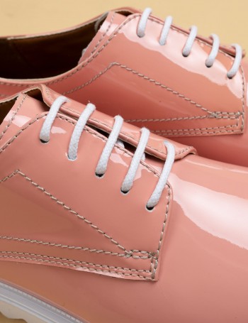 Pink  Leather Lace-up Shoes - 01430ZPMBP02