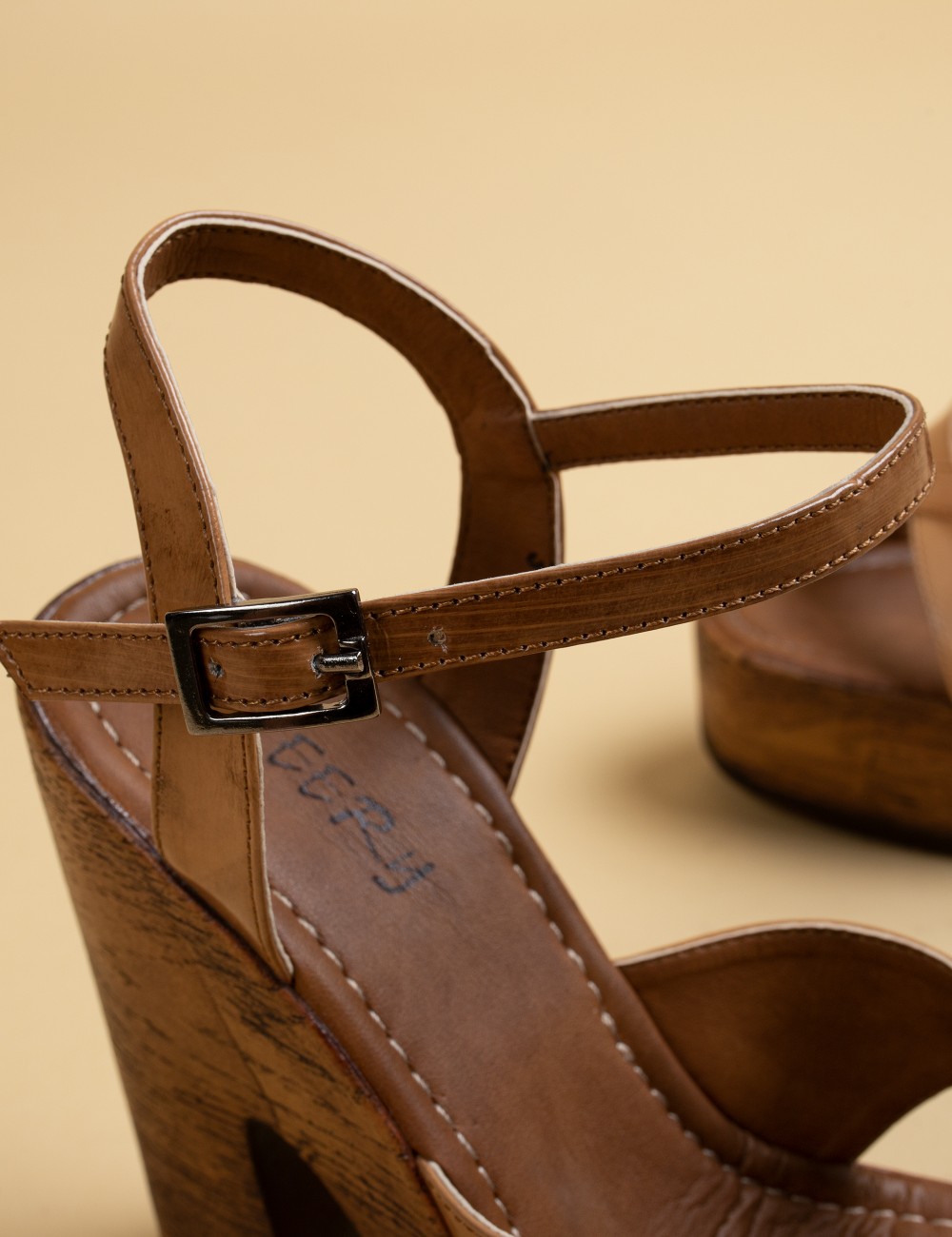 Beige  Leather Sandals - 02051ZBEJC01