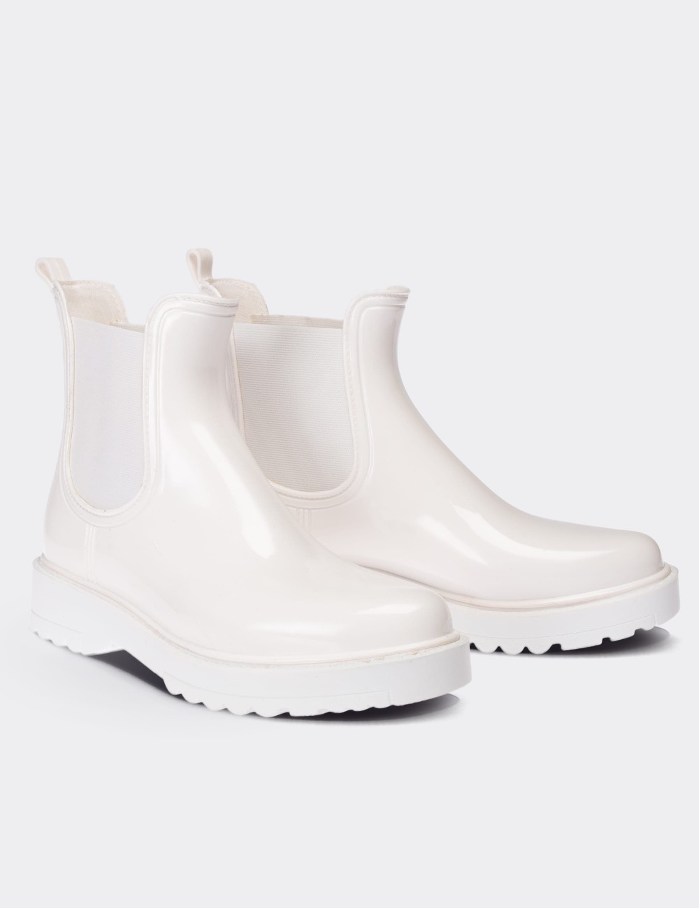 White Chelsea Rain Boots - 30554ZBYZT02