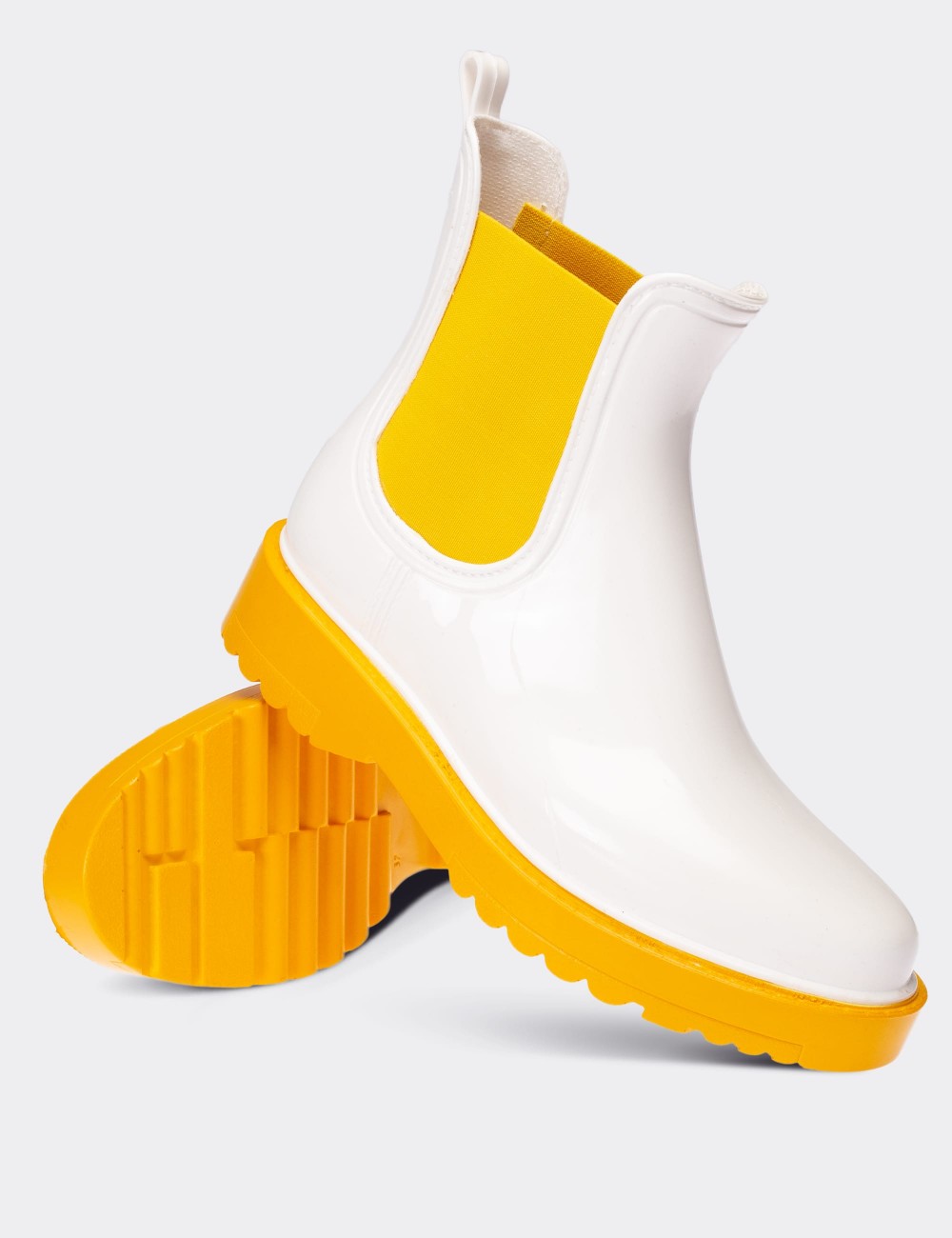 White Chelsea Rain Boots - 30554ZBYZT01