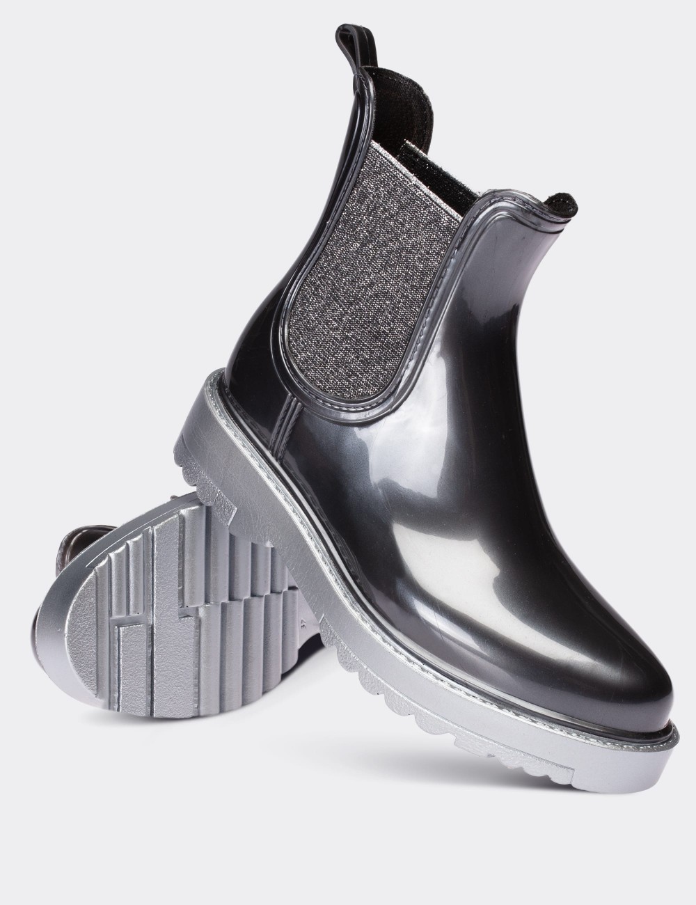 Gray Chelsea Rain Boots - 30554ZGRIT01