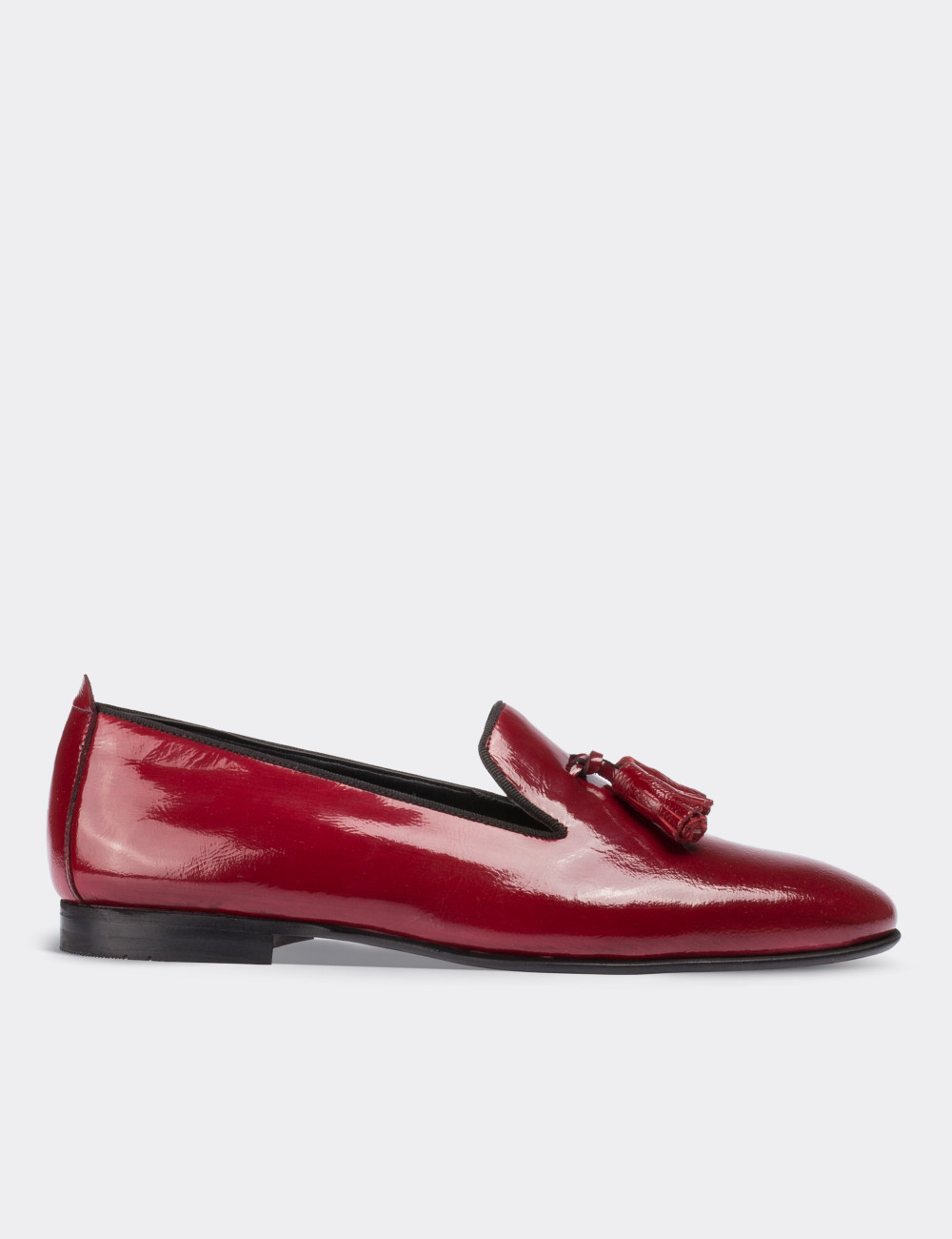 Burgundy Patent Leather Loafers - 01613ZBRDM01