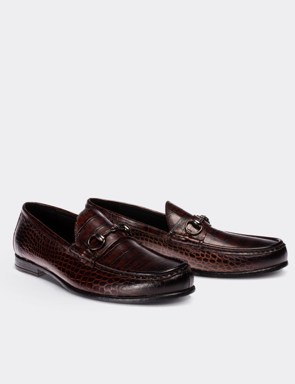 Brown  Leather Loafers - 01649MKHVC02