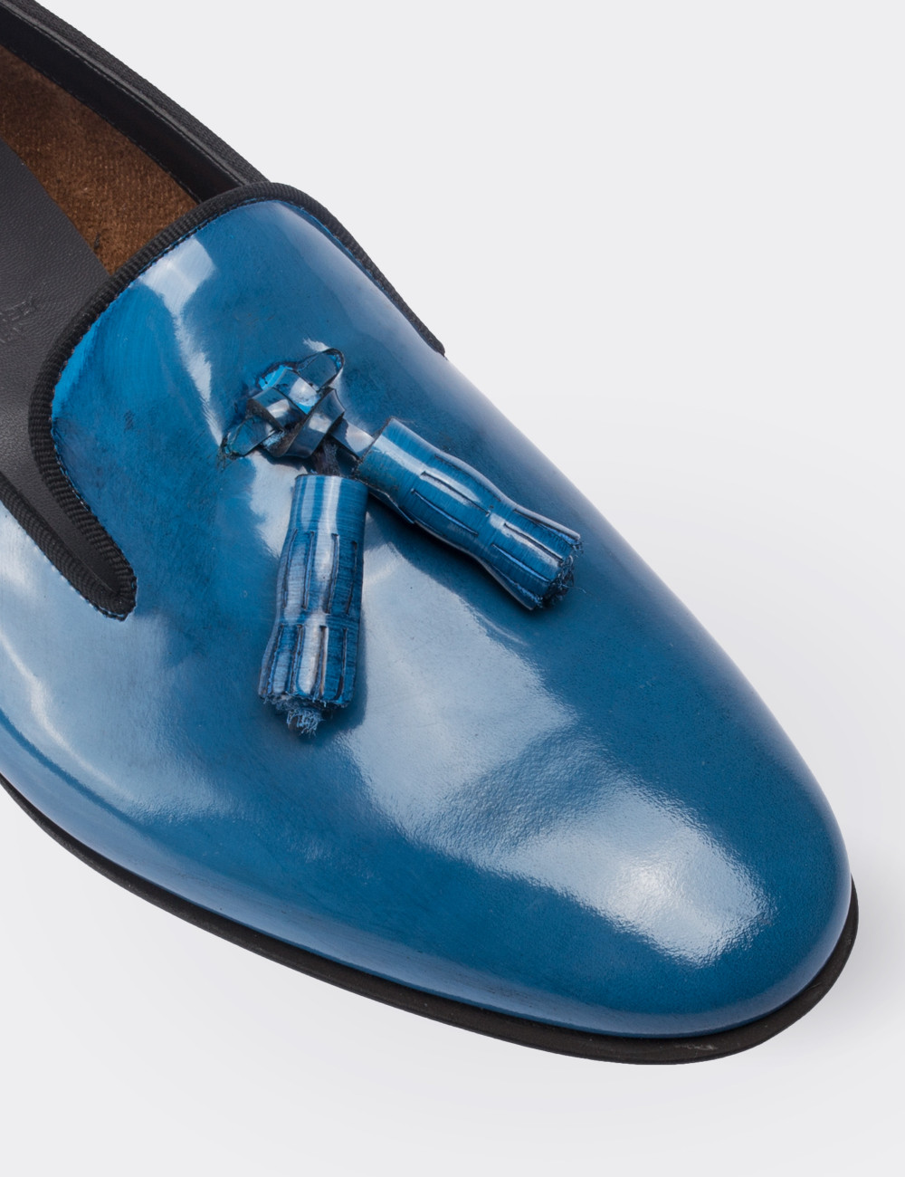 Blue Patent Leather Loafers Deery