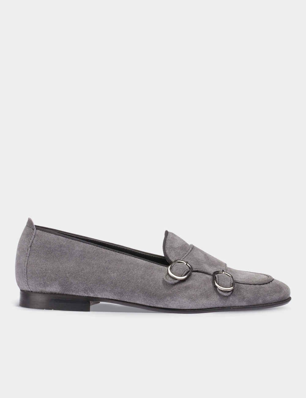 Gray Suede Leather Loafers - 01617ZGRIM01