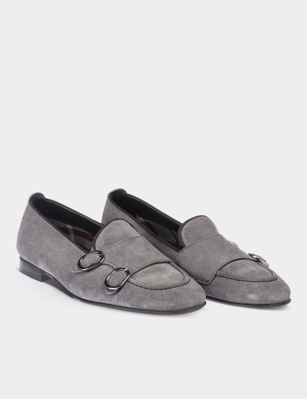 Gray Suede Leather Loafers - 01617ZGRIM01