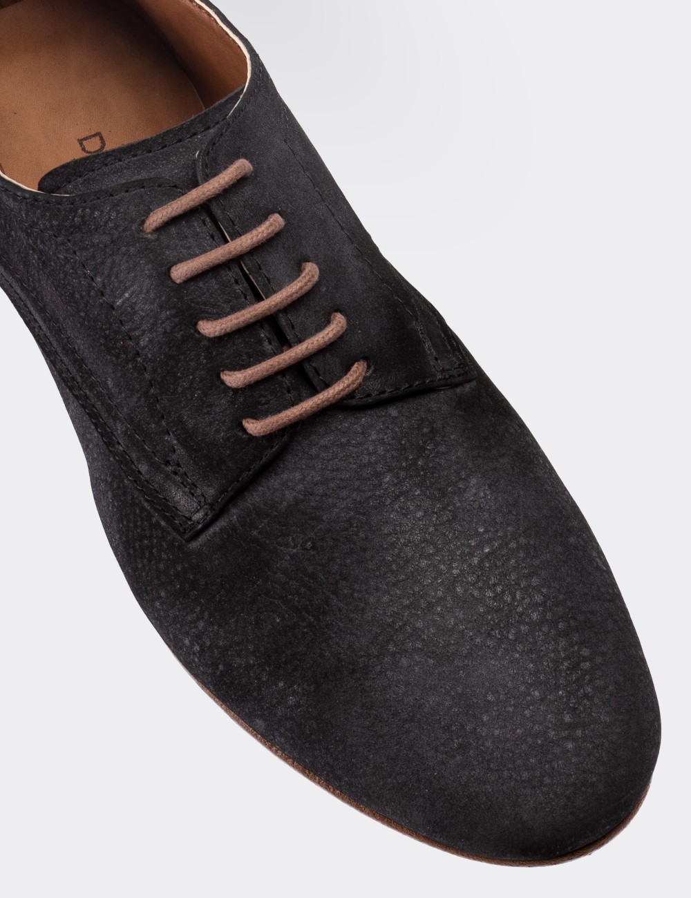 Black Nubuck Leather Lace-up Shoes - 01430ZSYHC01