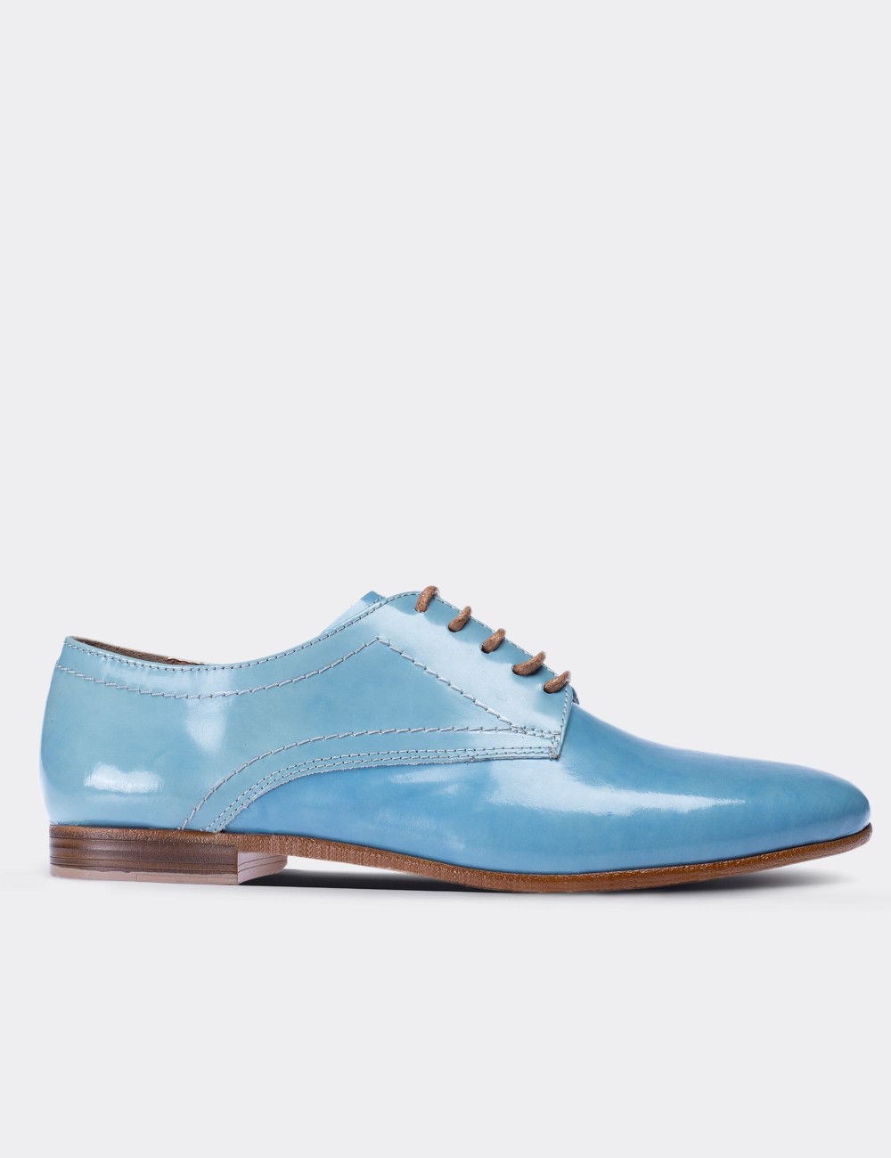 Blue  Leather Lace-up Shoes - 01430ZMVIC01