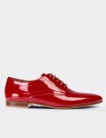 Red Patent Leather Lace-up Shoes