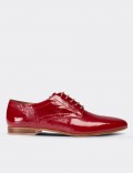 Red Patent Leather Lace-up Shoes