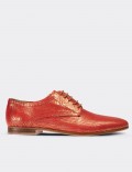 Red Nubuck Leather Lace-up Shoes