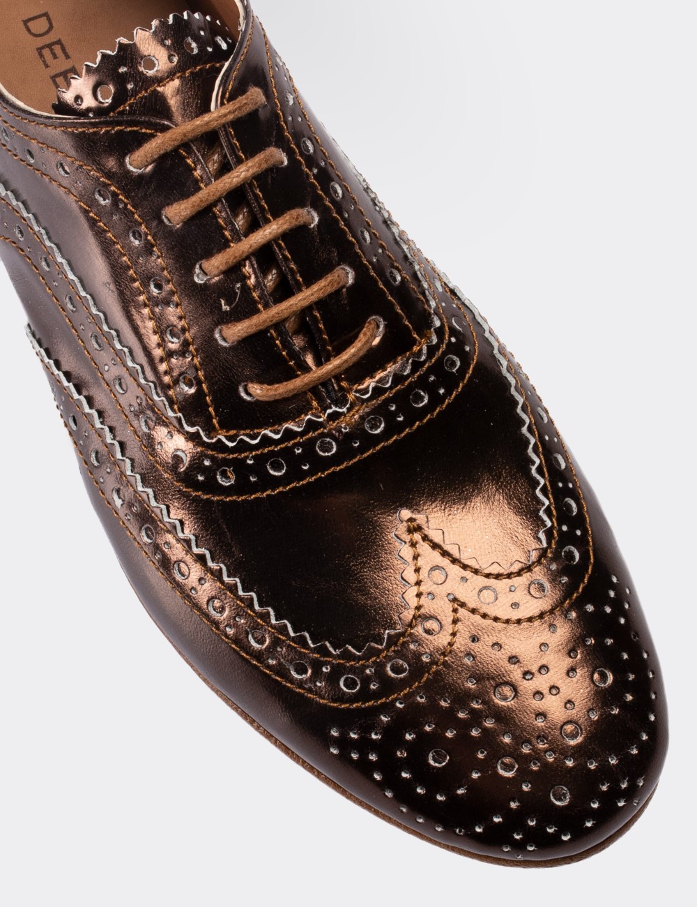 Bronze  Leather Lace-up Shoes - 01418ZBRNC01