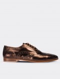 Bronze  Leather Lace-up Shoes