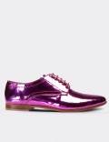 Pink Patent Leather Lace-up Shoes