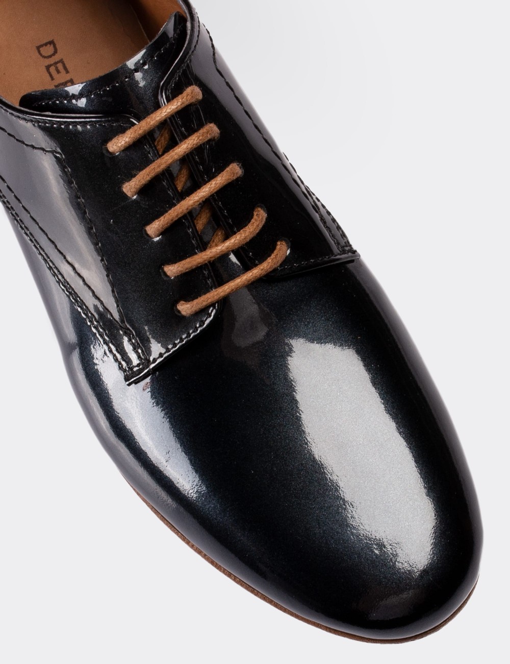 Anthracite  Leather Lace-up Shoes - 01430ZANTC01