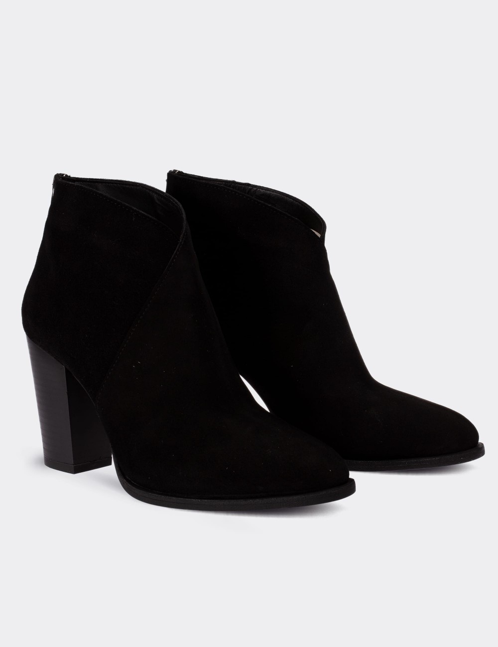 Black Suede Leather  Boots - E4461ZSYHC01