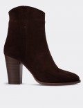 Brown Suede Leather Boots