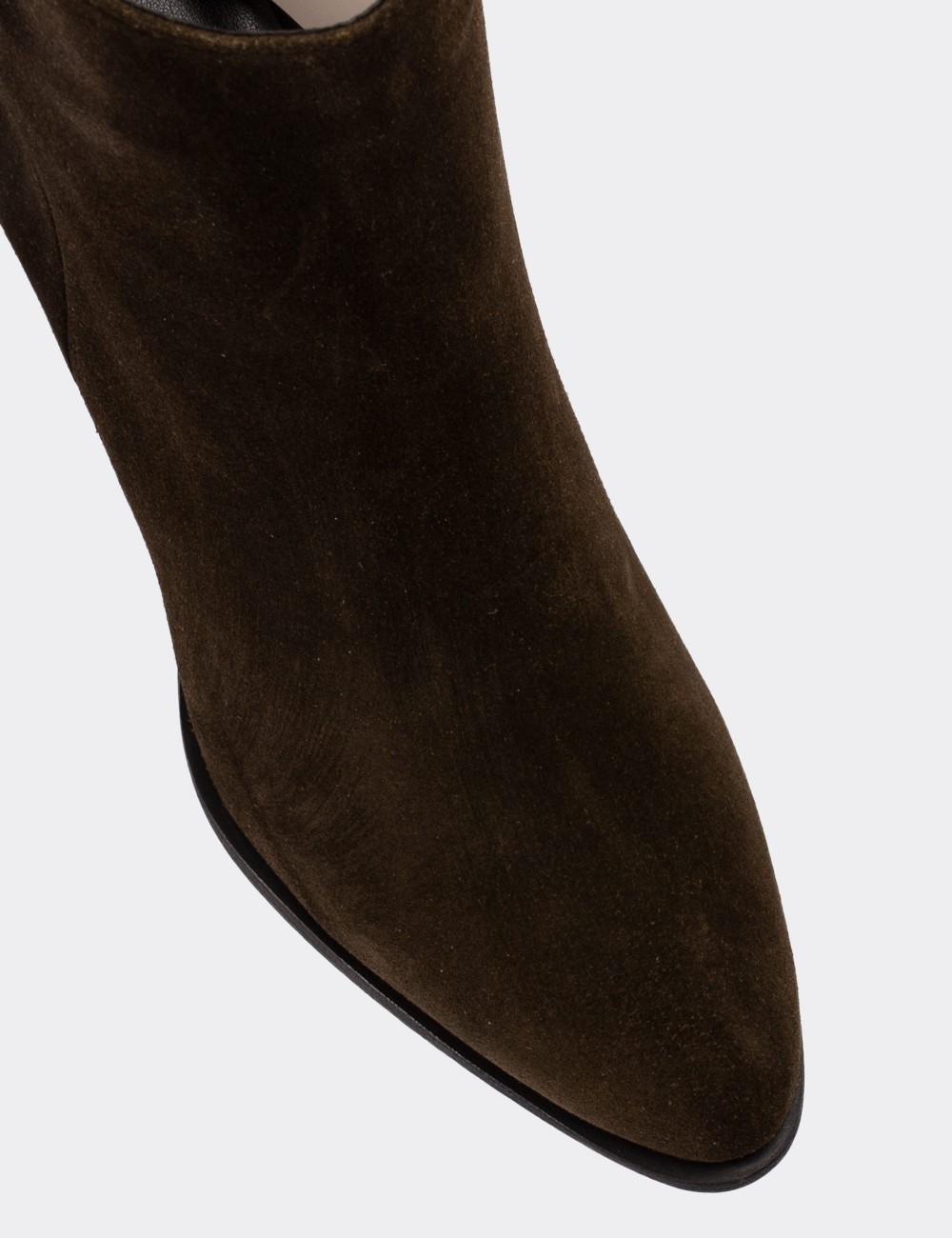Brown Suede Leather Boots - E4452ZHAKC01