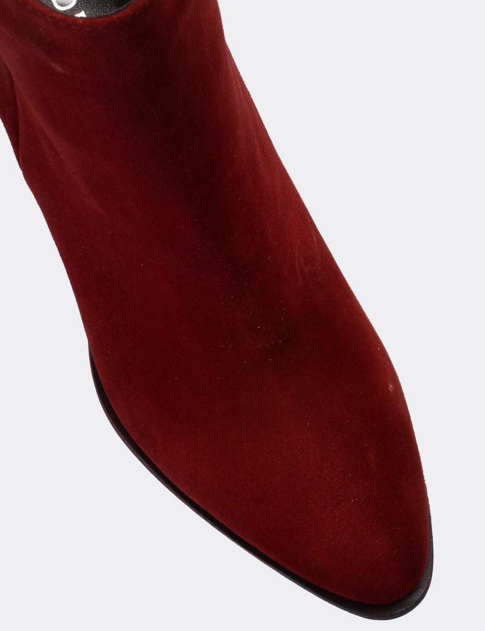 Burgundy Suede Leather Boots - E4452ZBRDC01