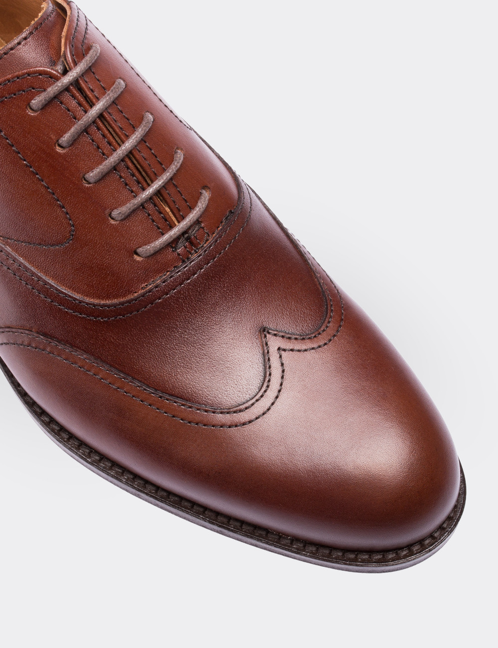 Brown  Leather Classic Shoes - 01077MTBAK01
